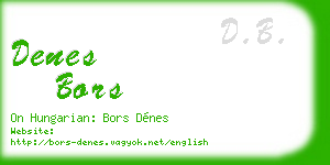 denes bors business card